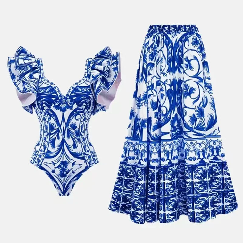 Printed One Piece Swimsuit for - đánh giá và giá Monochrome Suit Set
