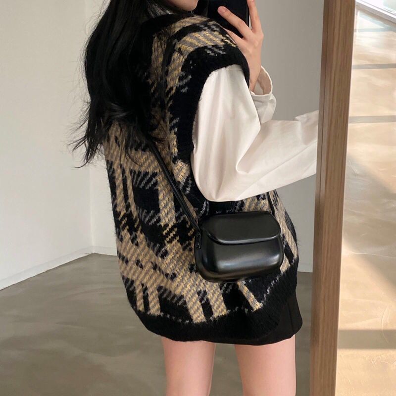 Plaid Lady Sweaters Tops 2025  - đánh giá và giá Women Formal Wear Korean