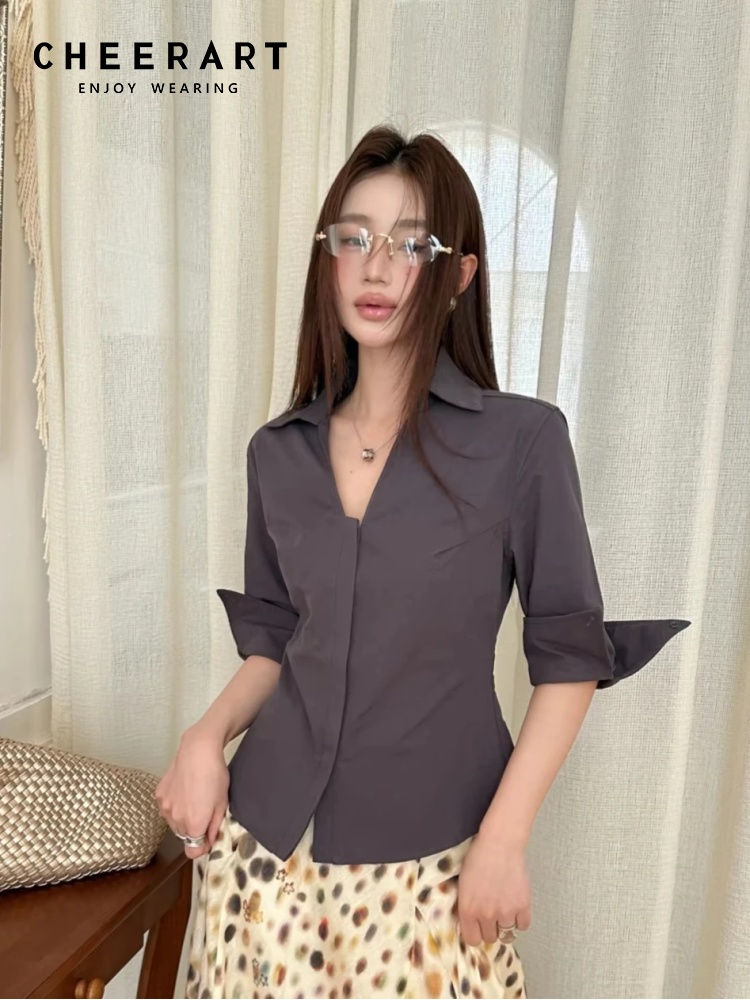 CHEERART Fall Women'S Blouses  - đánh giá và giá Women Formal Wear Korean