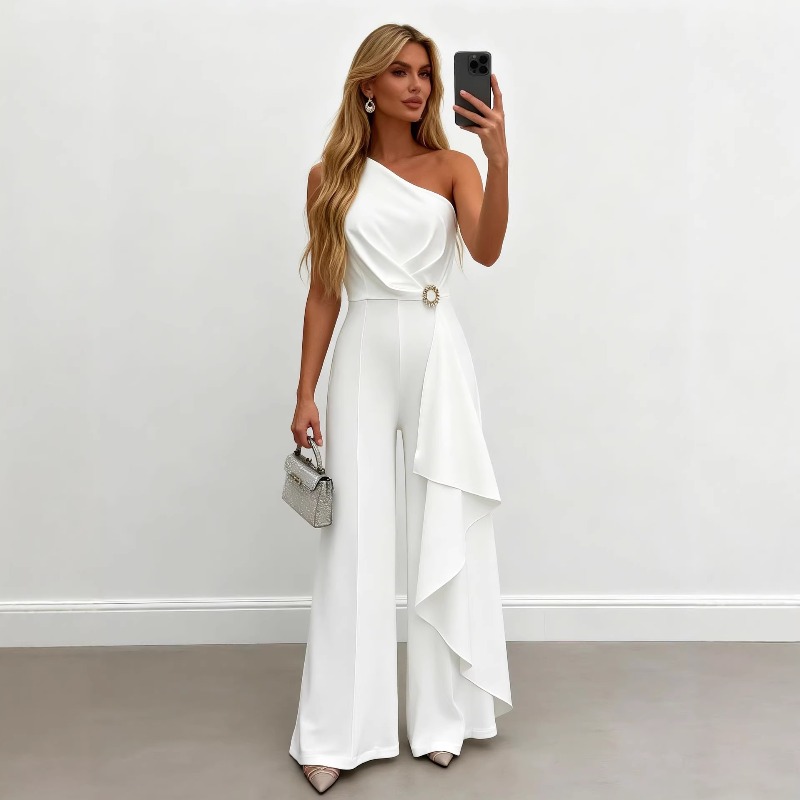 Elegant Women's White One Shou - đánh giá và giá Women'S Formal Jumpsuit Evening Wear
