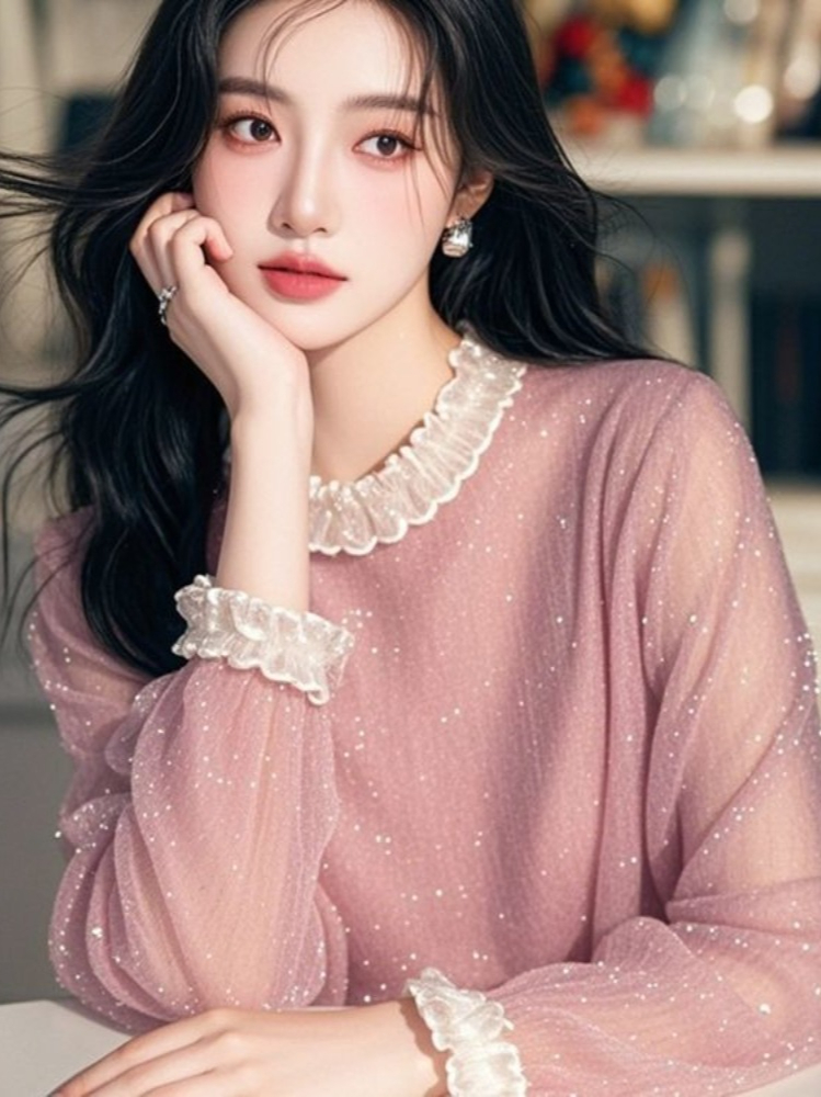 French Sweet Blouses Ruffles P - đánh giá và giá Women'S Formal Wear Blouse