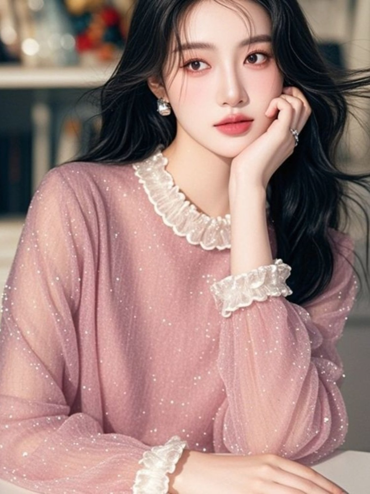 French Sweet Blouses Ruffles P - đánh giá và giá Women'S Formal Wear Blouse
