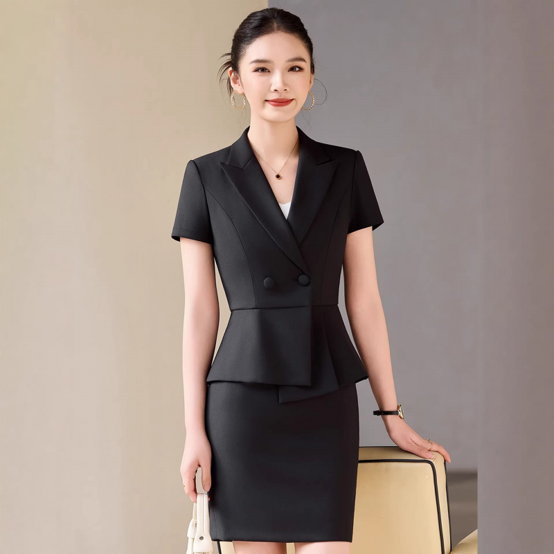 Gray short-sleeved suit for wo - đánh giá và giá Women'S Formal Wear Stores