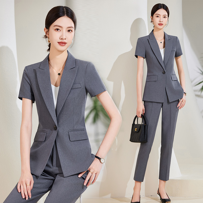 Navy Blue Short Sleeve Suit Se - đánh giá và giá Women'S Formal Wear Stores