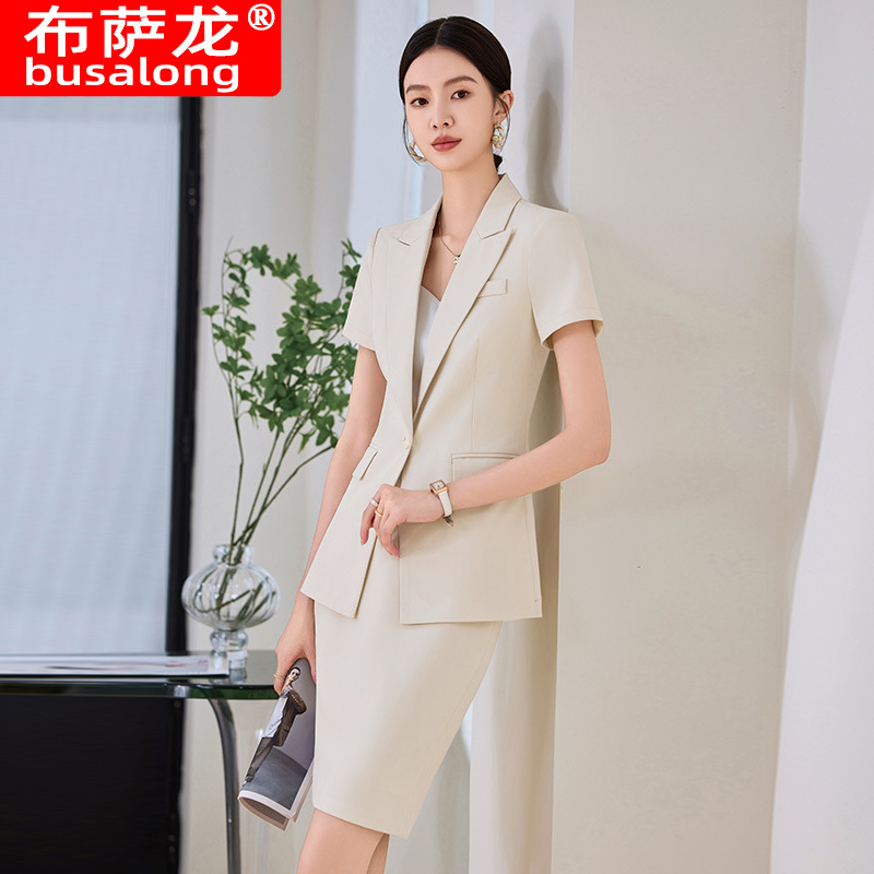 Navy Blue Short Sleeve Suit Se - đánh giá và giá Women'S Formal Wear Stores