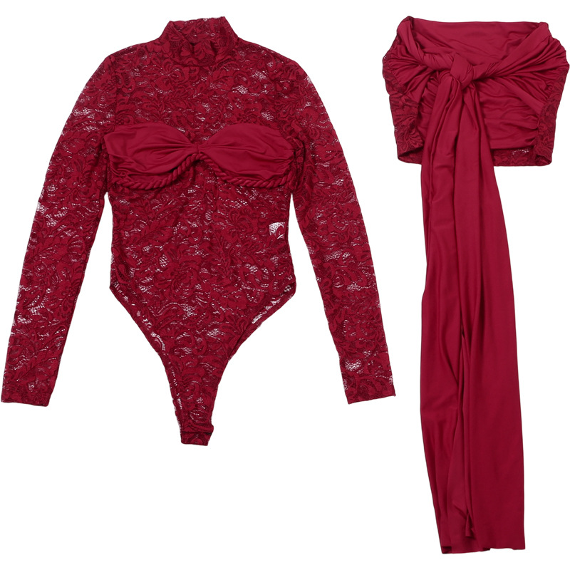 Burgundy White Black Lace Wome - đánh giá và giá Women'S Formal Jumpsuit Evening Wear