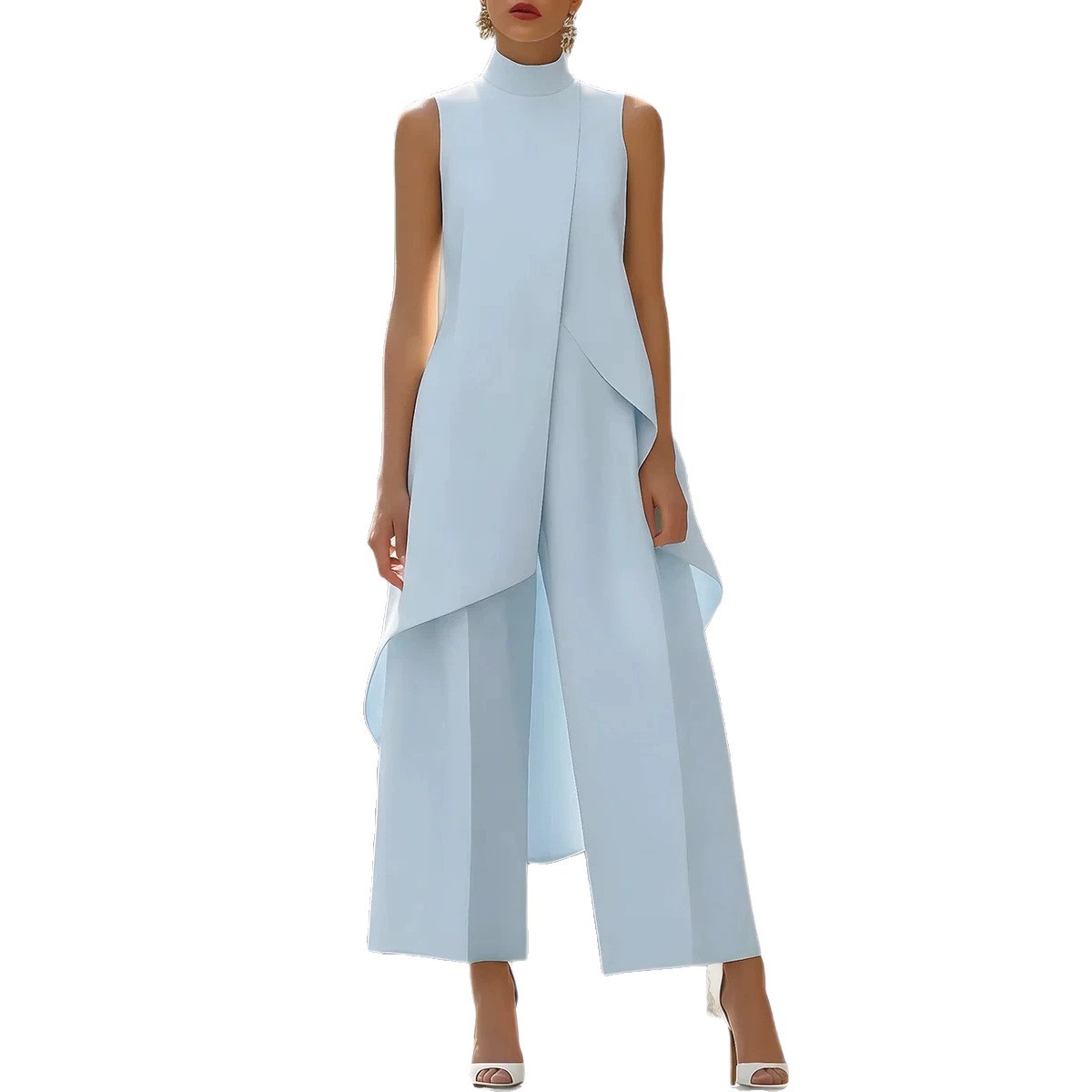 Sleeveless High Neck Asymmetri - đánh giá và giá Women'S Formal Jumpsuit Evening Wear