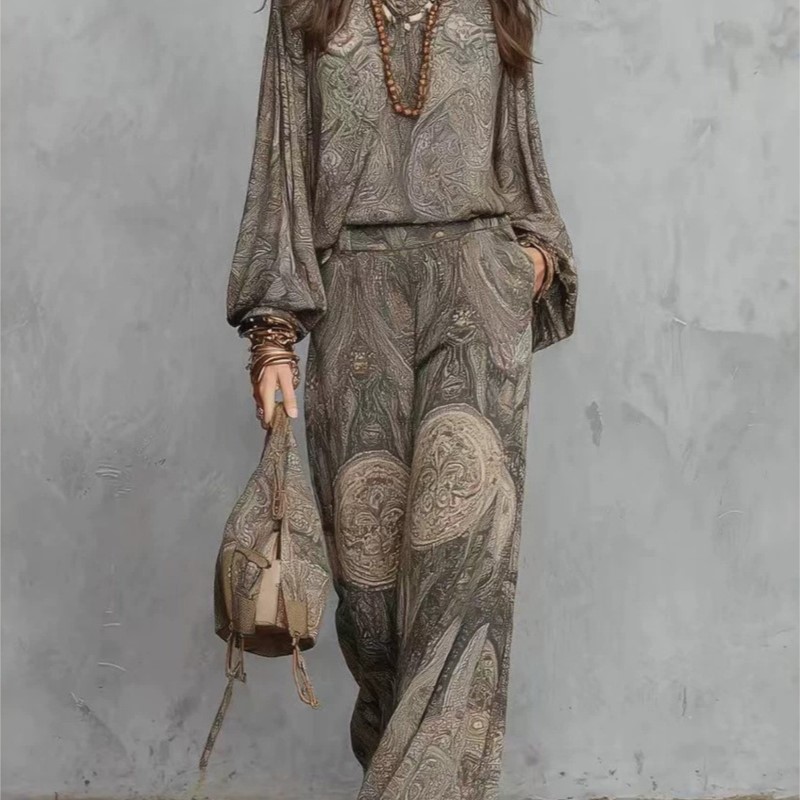 Boho Paisley Print Two-Piece S - đánh giá và giá Women'S Formal Wear Blouse