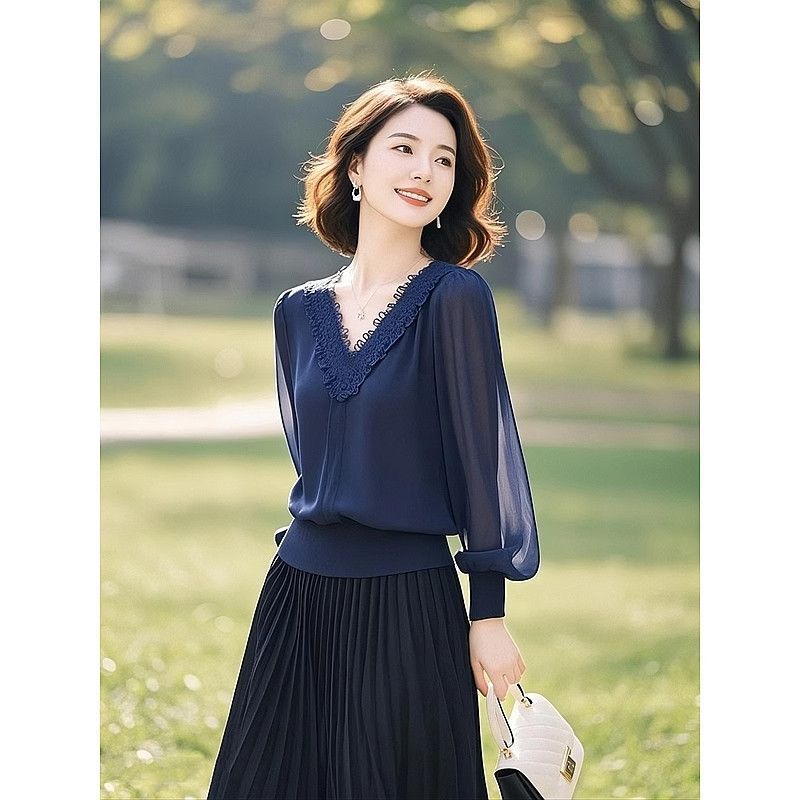 Spring Autumn Office Lady Lace - đánh giá và giá Women'S Formal Wear Blouse