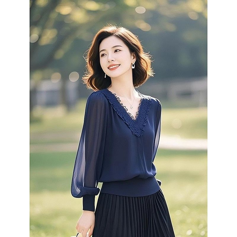 Spring Autumn Office Lady Lace - đánh giá và giá Women'S Formal Wear Blouse