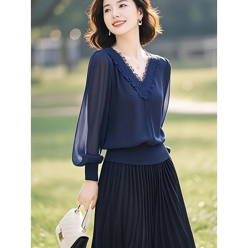 Spring Autumn Office Lady Lace - đánh giá và giá Women'S Formal Wear Blouse
