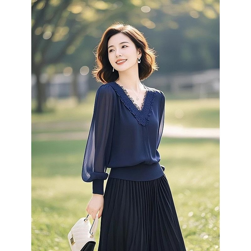 Spring Autumn Office Lady Lace - đánh giá và giá Women'S Formal Wear Blouse