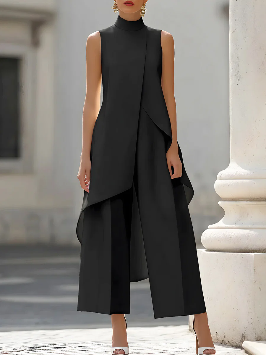 Sleeveless High Neck Asymmetri - đánh giá và giá Women'S Formal Jumpsuit Evening Wear