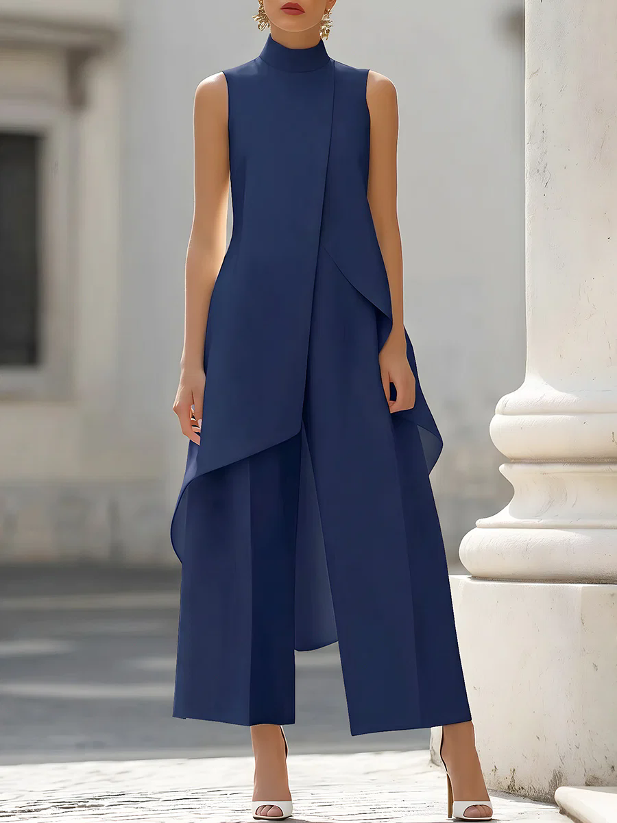 Sleeveless High Neck Asymmetri - đánh giá và giá Women'S Formal Jumpsuit Evening Wear