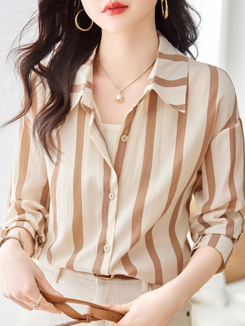 Apricot Striped Long Sleeved S - đánh giá và giá Women'S Formal Evening Wear Tops